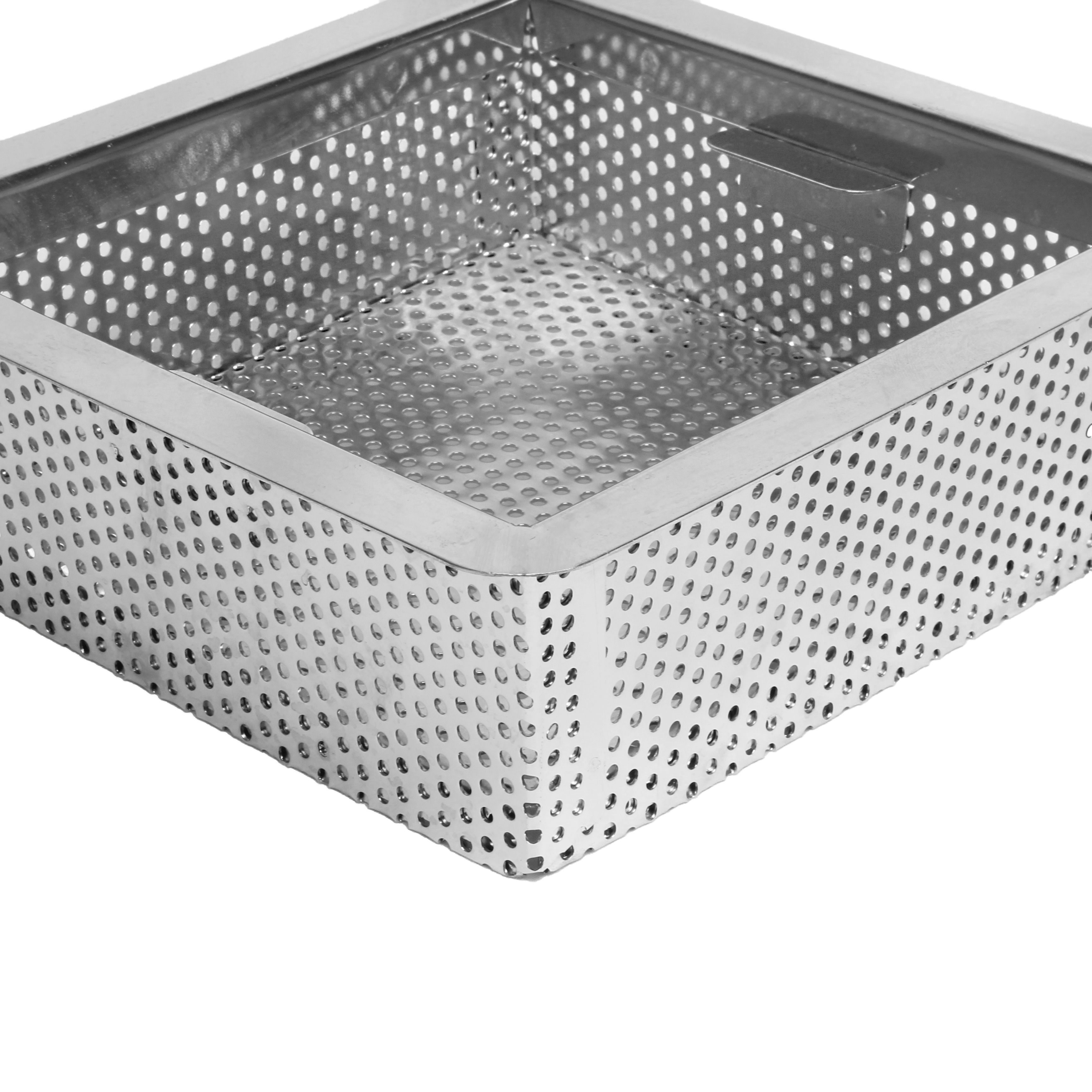 Stainless Steel Drain Strainer, fine mesh, w/ flange for 8.5 square Floor  Sink