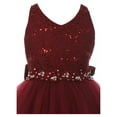 thumbnail image 3 of Little Girl Dress Elegant Tulle Bridesmaid Party Pageant Prom Flower Girl Dress Burgundy 4 (M3B8K2), 3 of 4