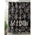 thumbnail image 2 of Fsddascl Christmas Snowflakes Shower Curtain Set - Small 36" x 72" Washable Bathtub Curtain with 12 Hooks, Winter Xmas Flower Textured Black Waterproof Fabric Stall Shower Curtains for Bathroom, 2 of 6