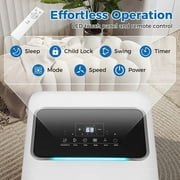 Costway 8000 BTU 5000 BTU (8000BTU ASHRAE) 250 sq ft Portable Air Conditioner with Fan and Humidifier, White