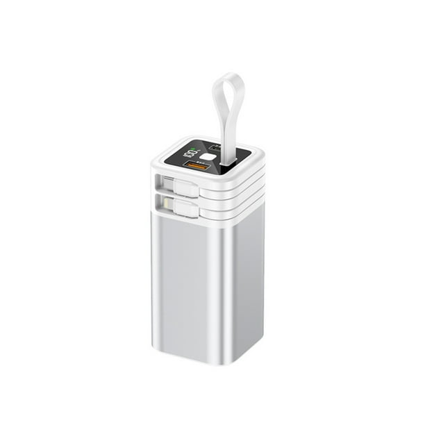 Carcasa de Fuente de Alimentación Seitruly para Exteriores con Fuente de Luz de Emergencia Incorporada para 4680 Celdas de Batería LCD Digital Blanco