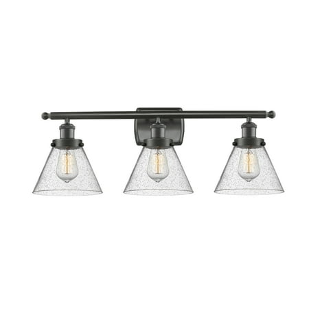 

Innovations Lighting 916-3W Large Cone Large Cone 3 Light 26 Wide Vanity Light - Bronze