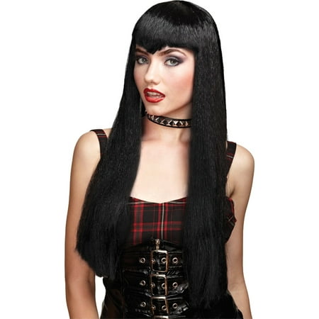 Morris Costumes Womens Black Vamp Wig Adult Halloween Accessory