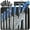 Blue, variant on MDHAND Kitchen Chef Knife Set, 8-Piece Japanese Knife Set with Blue Resin Handle and Laser Damascus Pattern