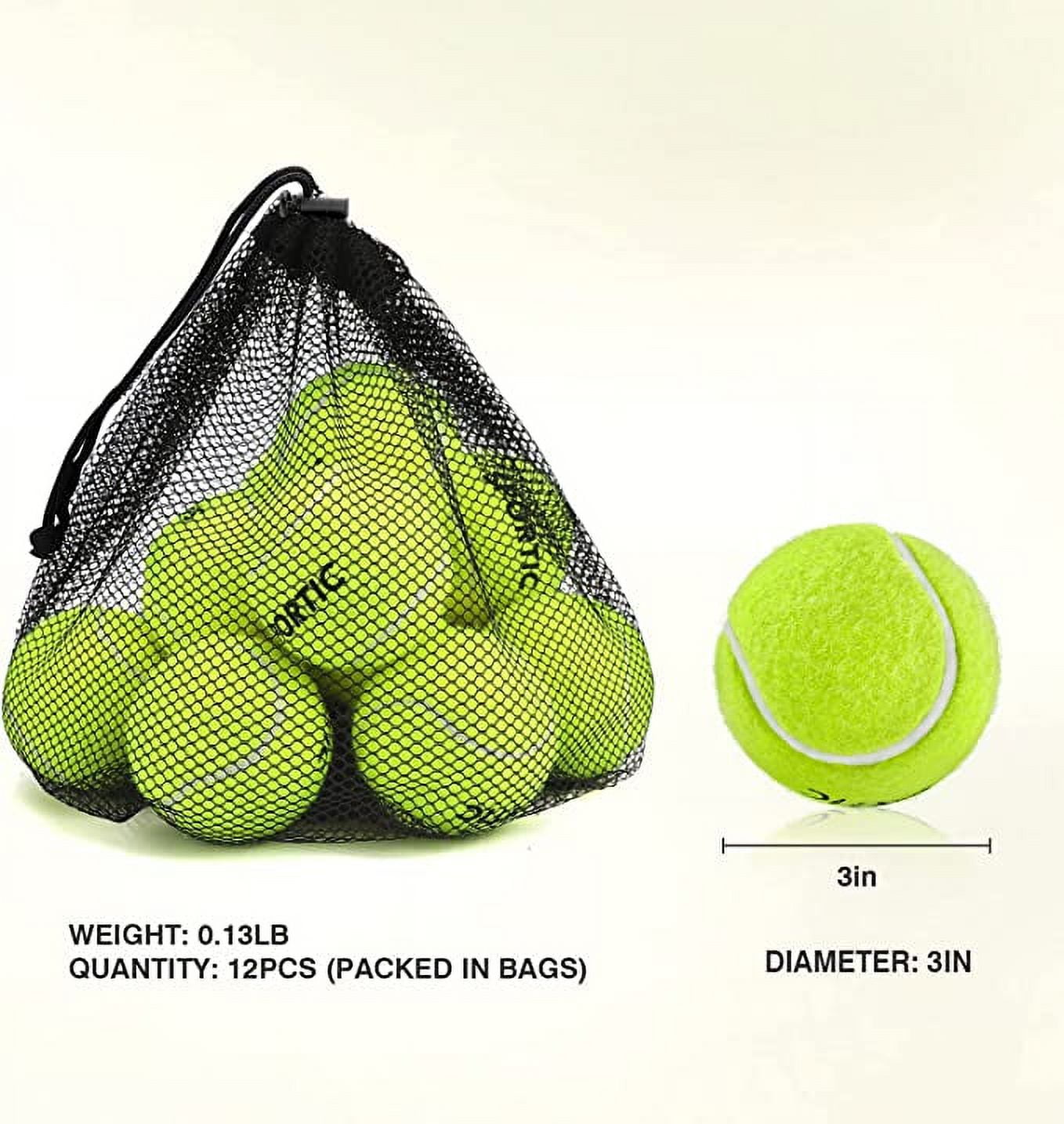 SPORTIC Tennis Balls, Training Tennis Balls, High Bounce Practice Tennis Balls with Mesh Bag for Easy Transport, Pet Dog Playing Balls, Duty Felt Pressurized Tennis Ball for Beginner Training