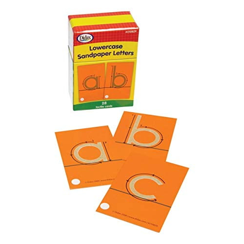 Didax Cartes Tactiles Ressources Éducatives, Lot de 28 Lettres en Papier, Minuscules, 4-1/4 X 2-5/8 Po, Multicolore