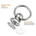 thumbnail image 4 of Uxcell 12pcs Metal Studs Rivets 8mm D-Ring Button Rivets with 3.5mm Leather Hole Punch for Leather, Silver Tone, 4 of 6