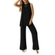thumbnail image 1 of Set de salón PRETTYGARDEN para mujer, 2 piezas, casual, verano 2025, negro, 1 of 7