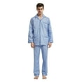 thumbnail image 3 of GLOBAL Men's Cotton Notch Collar Pajama Set with Pockets, 2-Piece, Sizes S to 3XL, 3 of 5