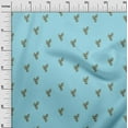 thumbnail image 2 of oneOone Polyester Lycra Aqua Blue Fabric Leaves & Flower Floral Quilting Supplies Print Sewing Fabric By The Yard 56 Inch Wide, 2 of 4