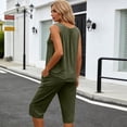 thumbnail image 5 of Bovxnpu Women's Pajamas Set 2 Piece Loungewear Set Ruffled Tank Pajama Elastic Waist Capris Loungewear Sleepwear Set Sleepwear, 5 of 8