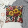 thumbnail image 2 of Chilfamy 4th of July Decorations Pillow Covers Summer Holiday Ocean Decor Sunflower with American Stars Stripes Flag Throw Pillow Case Independence Memorial Day Cushion Cover White, 2 of 5