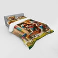 thumbnail image 2 of Ambesonne Dogs Bedding Set 4 Pcs, Puppies Painting the Kennel, Queen, Apple Green and Orange, 2 of 2