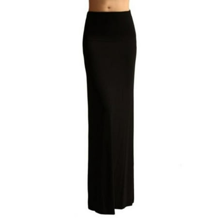 EFINNY Women Foldover Long Jersey Maxi Skirts (Best Material For Maxi Skirt)