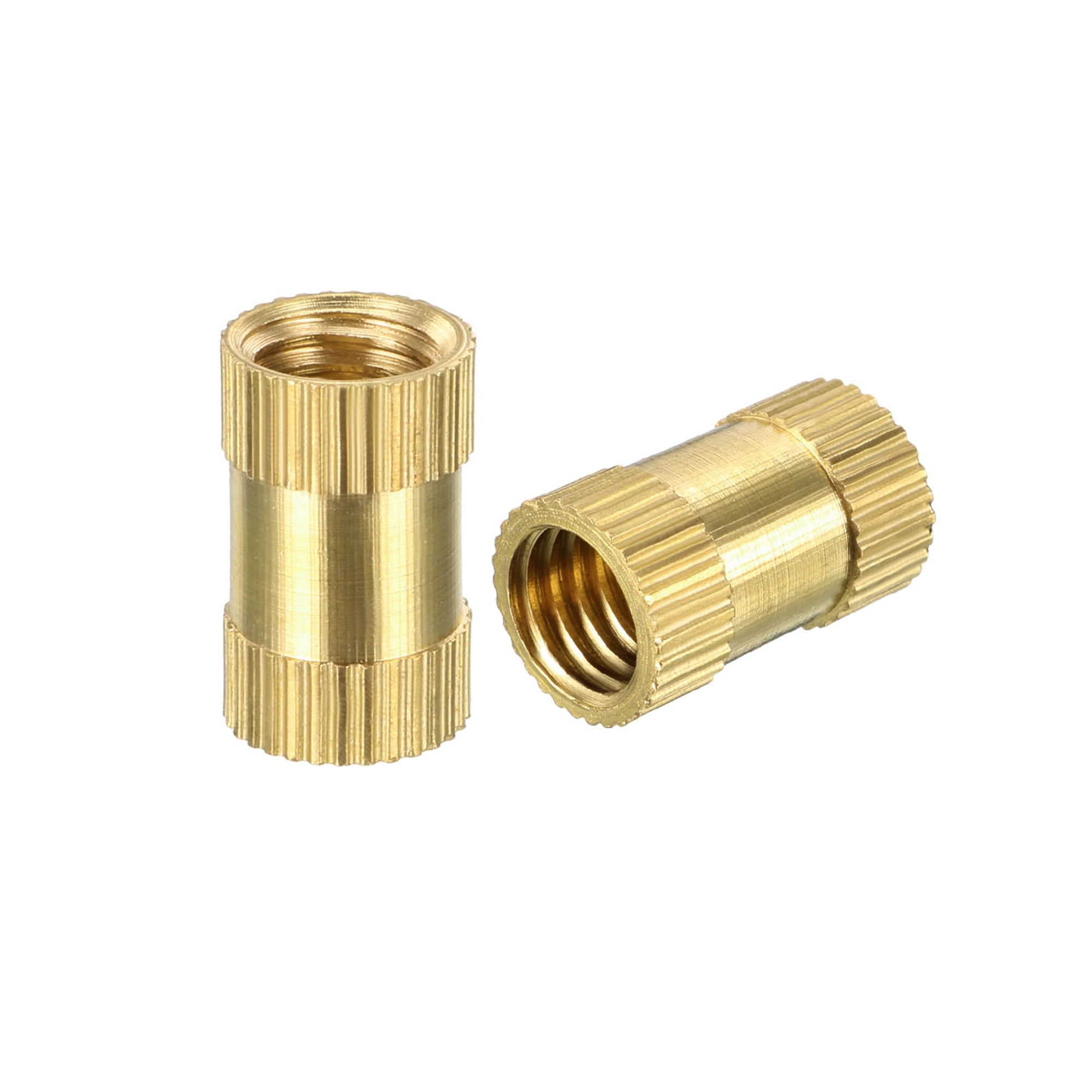 M8 x 16mm(L) x 10mm(OD) Brass Knurled Threaded Insert Embedment Nuts 20