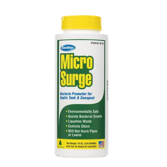 ComStar Micro Surge, Septic Tank and Cesspool Bacteria Promoter, Rapid Waste Liquefaction, Odor Control, Non-Toxic, Safe for Plumbing and Lawns, Septic Treatment, 18 Ounces (30-720)