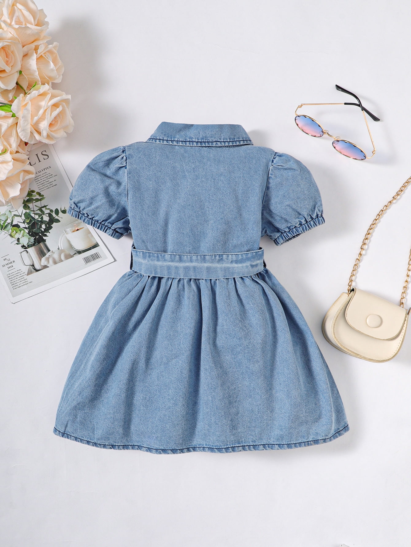 Boots Denim Dress 18 Months Infant Baby Girls Clothes Baby Girls Dress 9-12  Months Baby Girls Short Sleeve Lapel Denim Dress Blue Walmart Business  Supplies