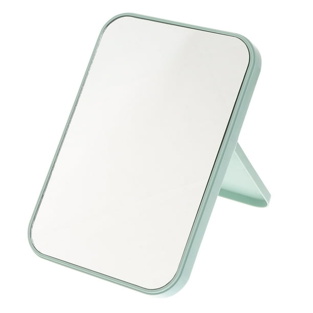EeaseMX Espejo de maquillaje portátil, compacto y plegable de escritorio para mujer, de diseño sencillo (verde claro).