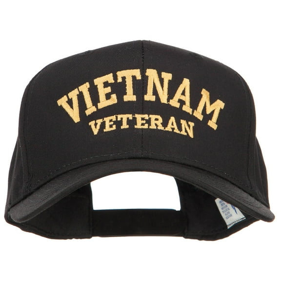 Vietnam Veteran Letters Embroidered Twill Cap - Black OSFM