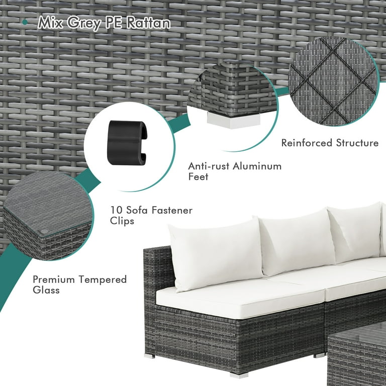 Carmelo 6 piece rattan sectional sale
