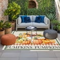 thumbnail image 2 of Vintage Thanksgiving Outdoor Rug for Patio/Deck/Porch, Non-Slip Large Area Rug 4 x 6 Ft, Orange Pumpkins Rustic Fall Indoor Outdoor Rugs Washable Area Rugs, Reversible Camping Rug Carpet Runner, 2 of 8
