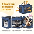 thumbnail image 6 of UPLLX 40" Soft Dog Crate 3-Door Folding Pet Carrier with Mesh, Portable Travel Kennel, Dark Blue, 6 of 10