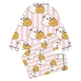 thumbnail image 5 of CAIVO Kids Girls Halloween Print Pajama Sets Lapel Long Sleeve Button Down Shirt With Pants 2 Piece Casual Home Homewear, 5 of 5