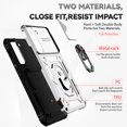 thumbnail image 2 of for Samsung Galaxy S21 FE Case Heavy Duty Military Grade Protection,Camera Lens Slide Protection & 360°Rotate Magnetic Car Mount Holder Kickstand Rugged Shockproof Drop Hard Shell,Silver, 2 of 8