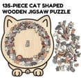 thumbnail image 2 of Moderobot 135-Piece Morandi Cat Shaped Wooden Jigsaw Puzzle, Challenging Wooden Cat Puzzles for Adults with Frame,Creative Stress-Relief Gift for Adults,Teens&Cat Lovers,Elegant Home Decor(B+D, 2PCS), 2 of 9