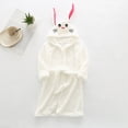 thumbnail image 2 of Gibobby Toddler Kids Soft Flannel Bathrobe,Thickened Warm Hooded Sleep Robe with Waist Tie,Plush Cozy Loungewear for Fall Winter for Boys Girls 2-12T Toddler Pajamas,White,Size 13-14T, 2 of 6