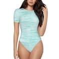 thumbnail image 1 of Fotbe Blue Bright Body de Mujer con Cuello Redondo y Mangas Cortas, Sin Mangas Ajustado, Suave, Cómodo y Básico-Small, 1 of 7