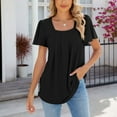 thumbnail image 2 of WILLBEST Womens T Shirts V Neck Womens Fashion Casual Top Square Neck T Shirts Summer Short Sleeve Casual Loose Top Tops, 2 of 5