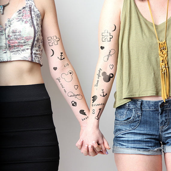 Tattify Best Friends Temporary Tattoos - BFFE (Set of 18) - Walmart.com