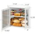 thumbnail image 5 of White Bread Box for Kitchen Counter, Bamboo Wood Large Capacity Bread Storage Bin with Acrylic Wavy Door Panel (White, Meduim), 5 of 14