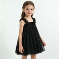 thumbnail image 2 of TBWNWG Girls Summer Party Dress With Moon Layer Sparkly Puff Sleeveless Dress for Toddler Kids Holiday Celebration,Size 5-6 Years, 2 of 5