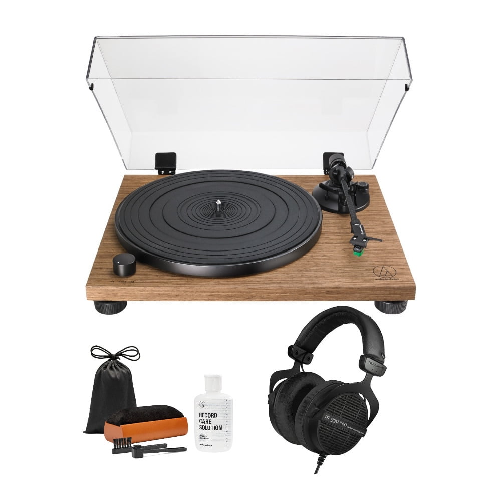 AudioTechnica atLPW40WN Fully Manual HighFidelity Turntable with Headphones and Care System