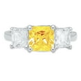 thumbnail image 7 of Three-Stone Engagement Ring for Women - 4ct Natural Citrine in 14K White Gold Promise Ring, 7 of 7