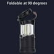 thumbnail image 5 of Linterna LED para acampar con ventilador incorporado | Luz portátil plegable para exteriores, emergencias, cortes de energía, patios, picnics | 360° Brillante No Deslumbrante | Negro | 8.7x14.1cm, 5 of 7