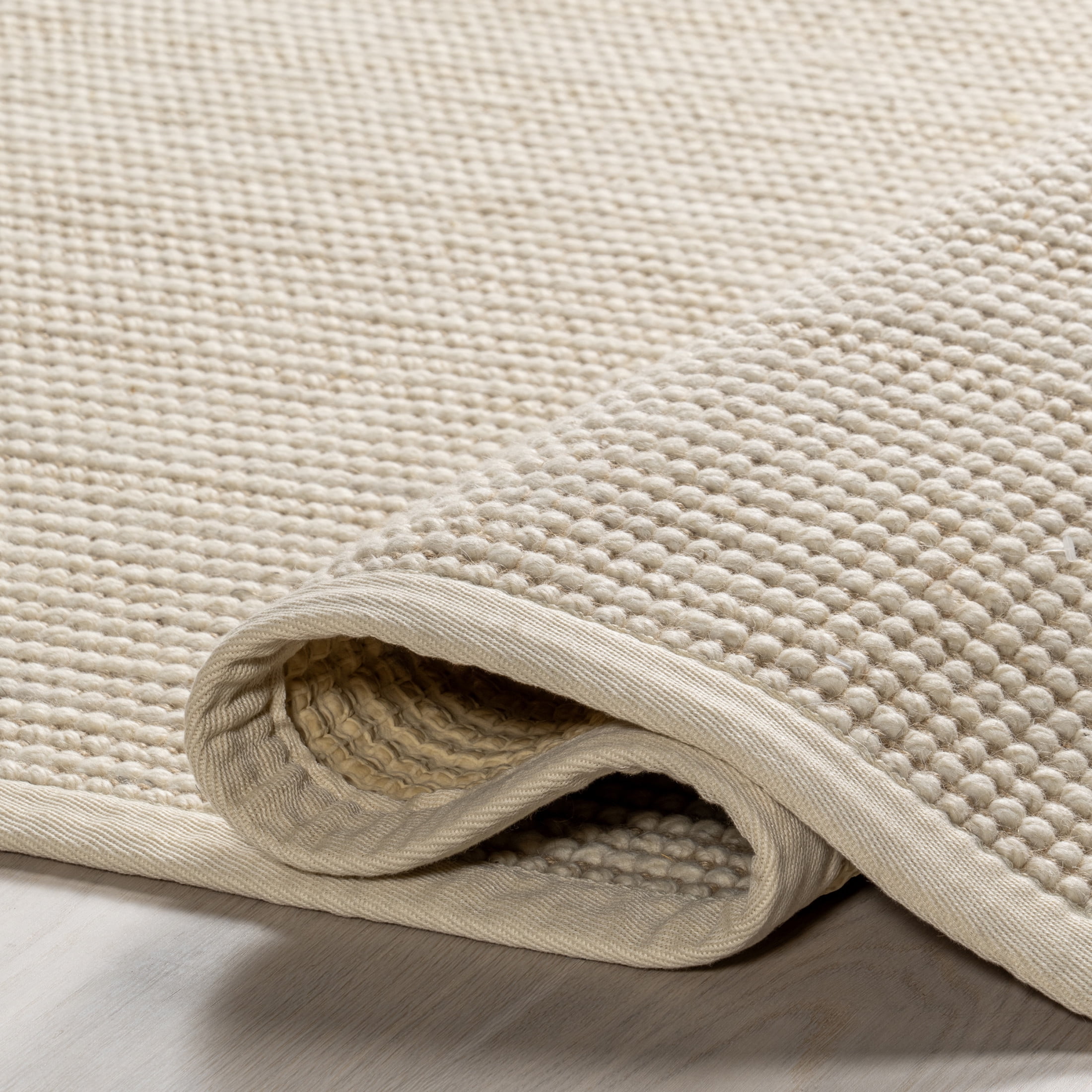 Rugs USA Patricia Jute and Wool Area Rug, 7' 6" x 9' 6", Selma Ivory