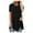 Black, variant on XMMSWDLA Women's Short Sleeve Shirt Scoop Neck Button Side Shirt Blouse Tunic Top Work Shirts for Women
