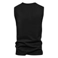 thumbnail image 4 of Gomelly Men Tank Tops Solid Color Muscle Shirts Comfy Summer Men's Soft Sport Tee Henley Neck Vest Black S, 4 of 7
