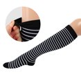 thumbnail image 4 of 6 pares de medias hasta la rodilla calcetines de compresión para mujeres y hombres para correr viajes negro blanco gris L/XL Unique Bargains calcetines-deportivos-de-compresion, 4 of 7