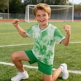 thumbnail image 5 of Virmaxy Tie Dye Soccer Jersey and Shorts Quick-Dry Breathable Short Sleeve Athletic Uniform for Training Match and Outdoor Activities for 3-13Y, 5 of 8
