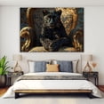 thumbnail image 4 of Mudket Framed Panther on Ornate Chair Canvas Wall Art, Regal Leopard Print Wall Decor for Men's Office, Trendy Animal Wall Art Ready to Hang - 12"L x 8"W, 4 of 10