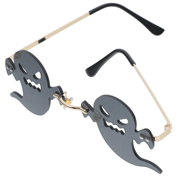 1 par de gafas de sol sin montura con forma de fantasma, gafas de sol para fiesta en la playa, gafas geniales