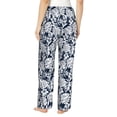 thumbnail image 3 of Naloa Hawaiian Style Print Women’s Ultra-Soft Comfy Pajama Lounge Pants with Pockets & Drawstring, 3 of 8