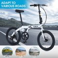 thumbnail image 2 of ACE-BIKE, 1-YEAR-WARRANTY, 7 Speed 20 Inch Folding City Bike for men and women, Double Disc Brakes Folding Bike, Aluminum Alloy Folding Frame, Multiple Colors(White), 2 of 5