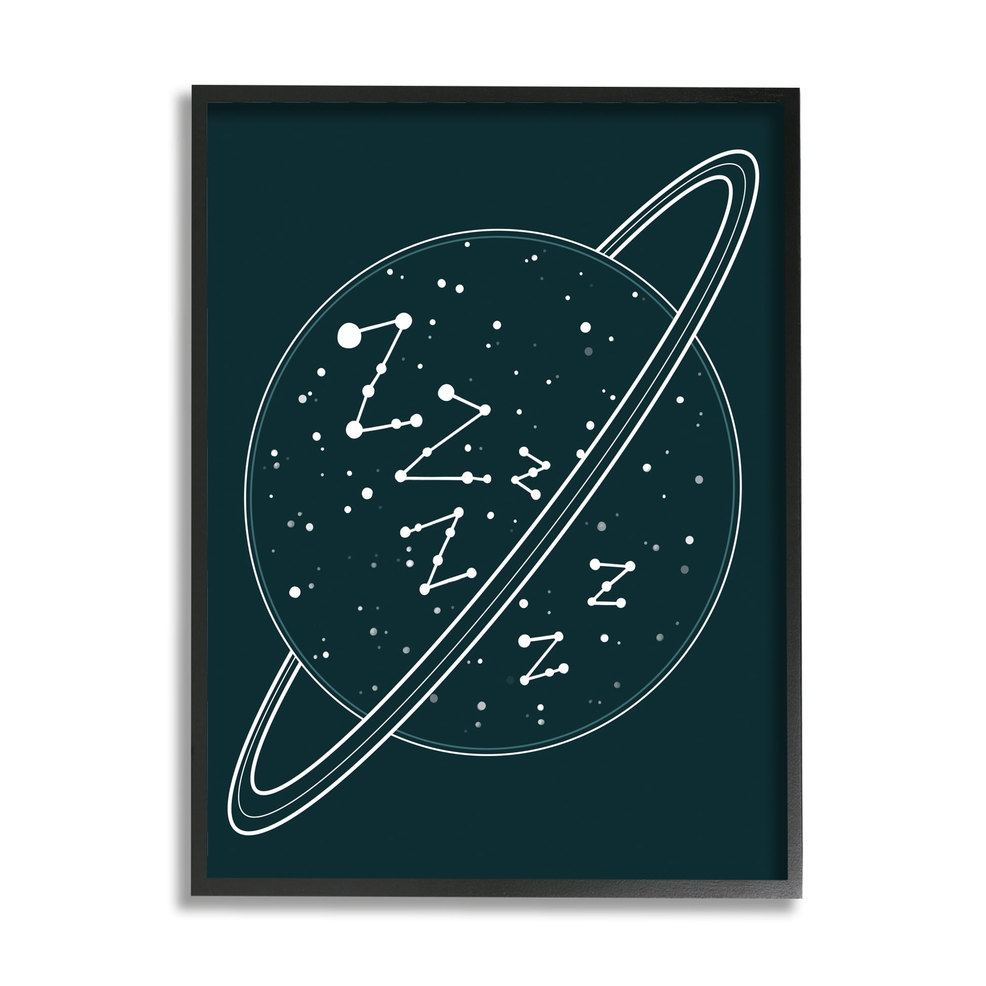 Stupell Industries Zzz Witty Sleeping Constellation Outer Space Planet Stars Framed Wall Art, 16 x 20, Design by Caverly Smith