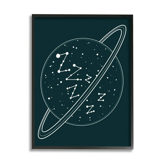 Stupell Industries Zzz Witty Sleeping Constellation Outer Space Planet Stars Framed Wall Art, 11 x 14, Design by Caverly Smith