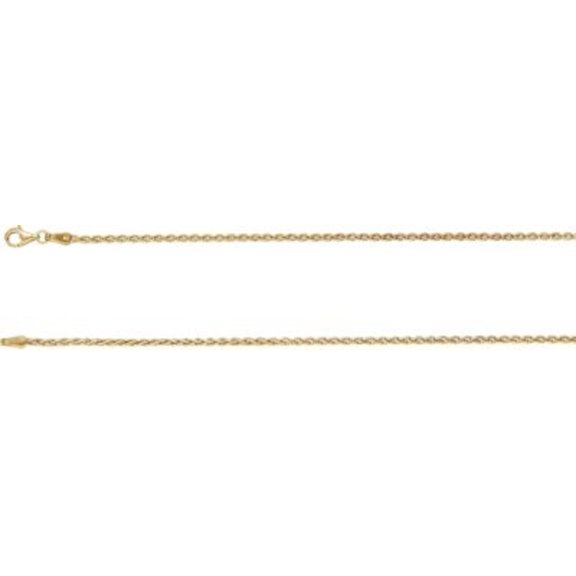 18kt Yellow 1.9mm Wheat 16" Chain in 18k Yellow Gold
